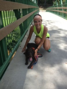 Enjoying downtown Greenville with Scout