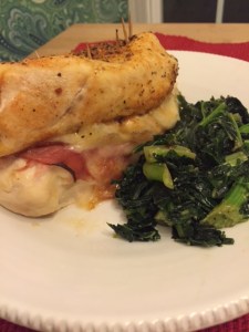 Chicken with ham and swiss cheese 